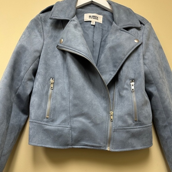 BB Dakota Blue Moto Jacket Size Small - Picture 6 of 14